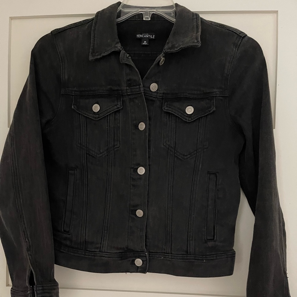 JCrew Black denim jacket. Size M JCrew Mercantile